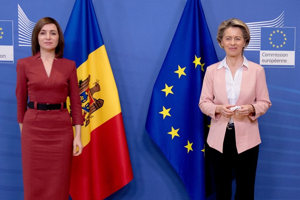 Maia Sandu and Ursula von der Leyen in Brussels in 2021